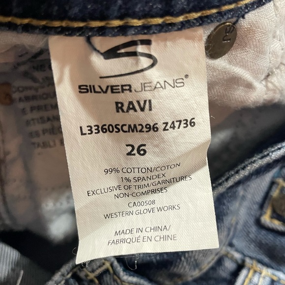 Silver Jeans Ravi cotton denim blue raw hem mini skirt size 26 - Picture 9 of 11